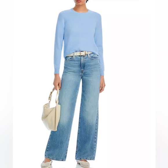 C By Bloomingdales Sweaters - C by Bloomingdale’s 100% Cashmere Light Blue Sweater Size S Ribbed Crewneck